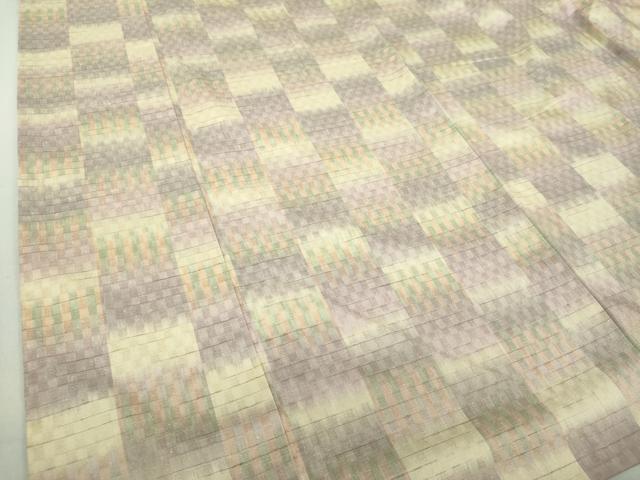 平和屋着物●上質な紬 背抜き仕立て 市松綾織 変わり市松 正絹 逸品 DAAQ3486ps