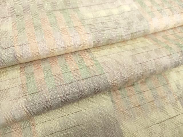 平和屋着物●上質な紬 背抜き仕立て 市松綾織 変わり市松 正絹 逸品 DAAQ3486ps