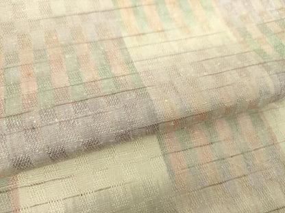 平和屋着物●上質な紬 背抜き仕立て 市松綾織 変わり市松 正絹 逸品 DAAQ3486ps