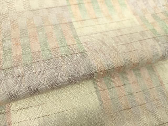 平和屋着物●上質な紬 背抜き仕立て 市松綾織 変わり市松 正絹 逸品 DAAQ3486ps