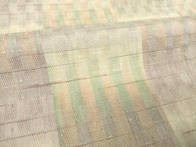 平和屋着物●上質な紬 背抜き仕立て 市松綾織 変わり市松 正絹 逸品 DAAQ3486ps