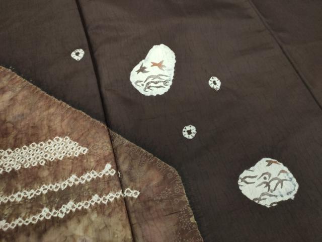 平和屋着物●訪問着 紬地 絞り 飛鳥文 正絹 逸品 DAAQ3498ps
