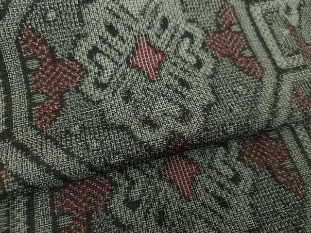 平和屋着物●本場大島紬 割り込み絣 蜀江花文 正絹 逸品 未使用 DAAQ3514ps