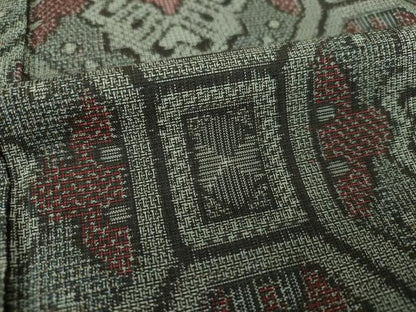平和屋着物●本場大島紬 割り込み絣 蜀江花文 正絹 逸品 未使用 DAAQ3514ps