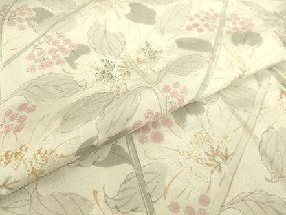 平和屋着物▽本場染大島紬 単衣 枝花文 正絹 逸品 DAAQ3562az
