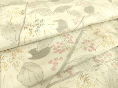 平和屋着物▽本場染大島紬 単衣 枝花文 正絹 逸品 DAAQ3562az