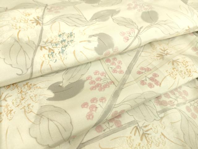 平和屋着物▽本場染大島紬 単衣 枝花文 正絹 逸品 DAAQ3562az