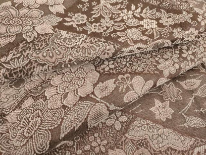 平和屋着物▽上質なお召 単衣 天目織 吉祥花尽くし 正絹 逸品 DAAQ3564az