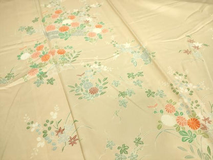 平和屋着物▽訪問着 単衣 籬花文 正絹 逸品 DAAQ3567az