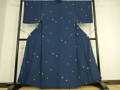 平和屋着物▽上質な小紋　単衣　毬文　正絹　逸品　DAAQ3568az