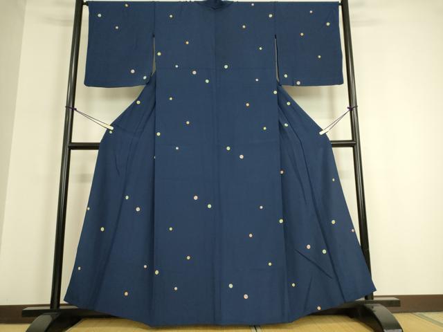 平和屋着物▽上質な小紋　単衣　毬文　正絹　逸品　DAAQ3568az
