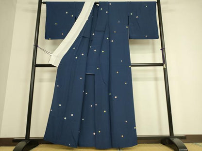 平和屋着物▽上質な小紋　単衣　毬文　正絹　逸品　DAAQ3568az