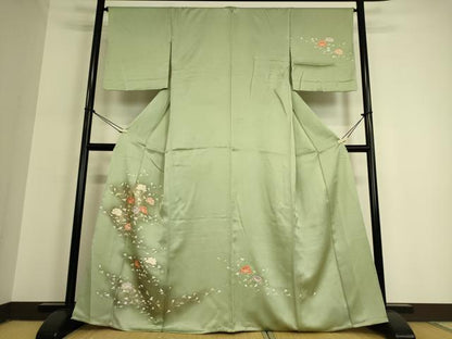 平和屋着物▽訪問着 単衣 舞花文 金彩 正絹 逸品 DAAQ3569az