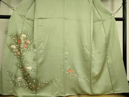 平和屋着物▽訪問着 単衣 舞花文 金彩 正絹 逸品 DAAQ3569az