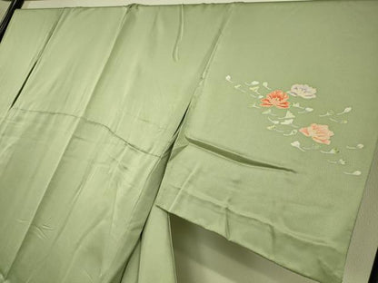 平和屋着物▽訪問着 単衣 舞花文 金彩 正絹 逸品 DAAQ3569az