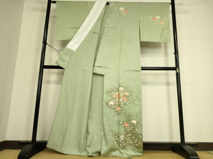 平和屋着物▽訪問着 単衣 舞花文 金彩 正絹 逸品 DAAQ3569az