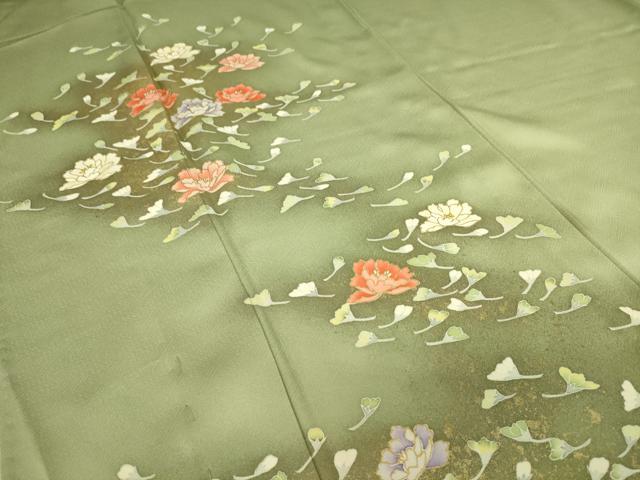 平和屋着物▽訪問着 単衣 舞花文 金彩 正絹 逸品 DAAQ3569az