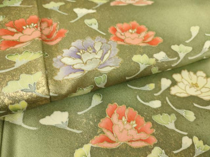 平和屋着物▽訪問着 単衣 舞花文 金彩 正絹 逸品 DAAQ3569az
