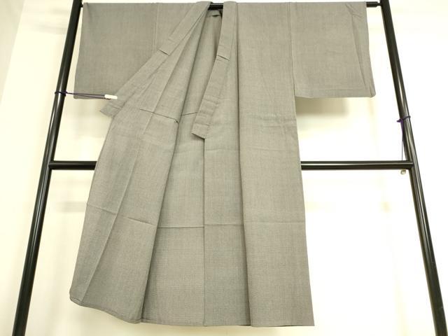 平和屋着物▽男性 お召 単衣 亀甲柄 正絹 逸品 DAAQ3575az