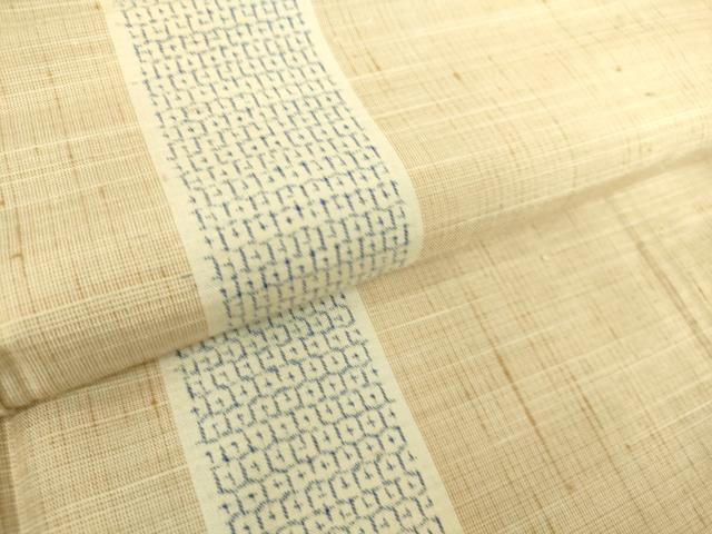 平和屋着物▽結城紬 単衣 間道 80亀甲 正絹 逸品 DAAQ3586az