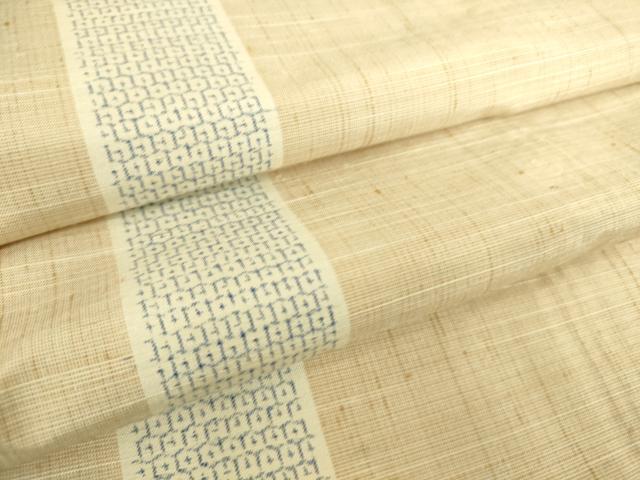 平和屋着物▽結城紬 単衣 間道 80亀甲 正絹 逸品 DAAQ3586az