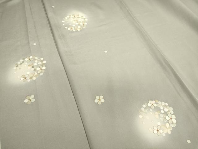 平和屋着物▽訪問着 単衣 総刺繍 花丸文 蛍暈し 金糸 正絹 逸品 DAAQ3610az