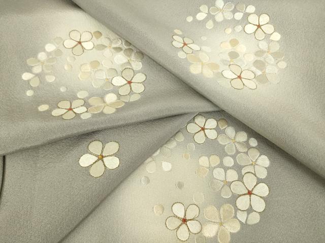 平和屋着物▽訪問着 単衣 総刺繍 花丸文 蛍暈し 金糸 正絹 逸品 DAAQ3610az