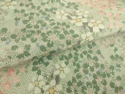 平和屋着物▽上質な紬 単衣 花尽くし 正絹 逸品 DAAQ3611az
