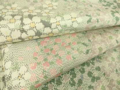 平和屋着物▽上質な紬 単衣 花尽くし 正絹 逸品 DAAQ3611az