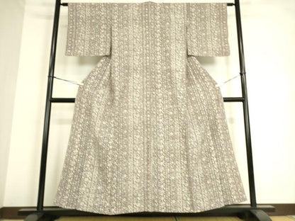 平和屋着物▽上質な小紋　単衣　更紗花間道　正絹　逸品　DAAQ3992az