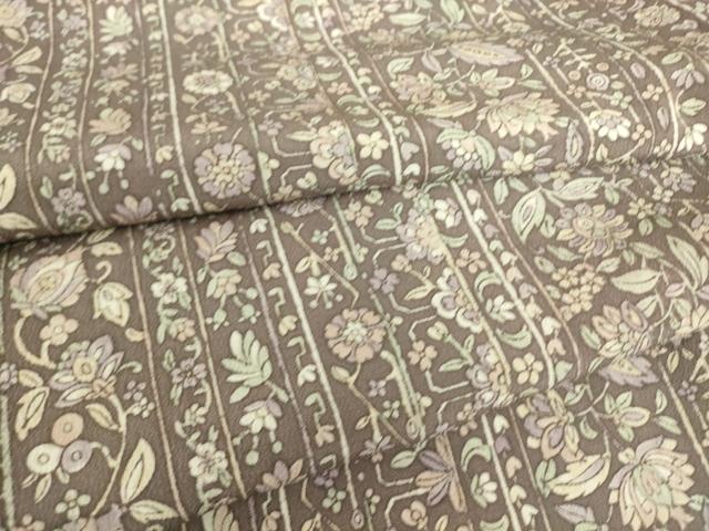 平和屋着物▽上質な小紋　単衣　更紗花間道　正絹　逸品　DAAQ3992az
