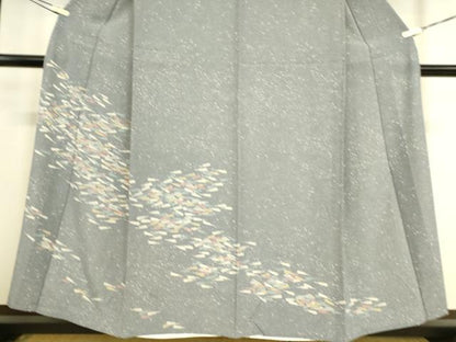 平和屋着物▽訪問着 単衣 扇並べ 正絹 逸品 DAAQ4478az