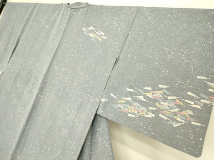 平和屋着物▽訪問着 単衣 扇並べ 正絹 逸品 DAAQ4478az