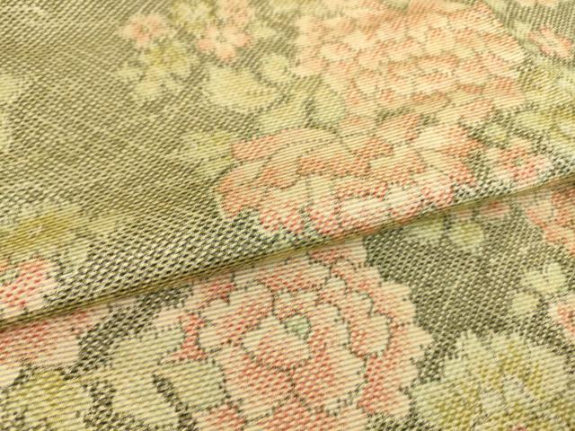 平和屋着物▽上質な紬 単衣 花尽くし 正絹 逸品 DAAQ4481az