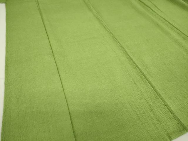 平和屋着物▽上質な色無地　単衣　作家物　青丹色　正絹　逸品　DAAQ4482az