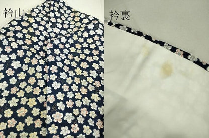 平和屋着物▽上質な小紋 単衣 舞花文 正絹 逸品 DAAQ4508az
