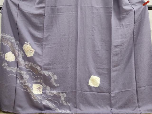 平和屋着物□訪問着 絞り 刺繍 流水草花文 金彩 正絹 逸品