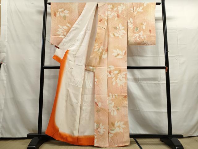 平和屋着物□上質な小紋 枝葉文 暈し染め 正絹 逸品 DAAQ7365ud