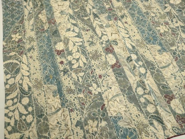 『逸品』上質の小紋　正絹　美品 平和屋着物□上質な小紋 辻が花 金彩 正絹 逸品 DAAQ7400ud