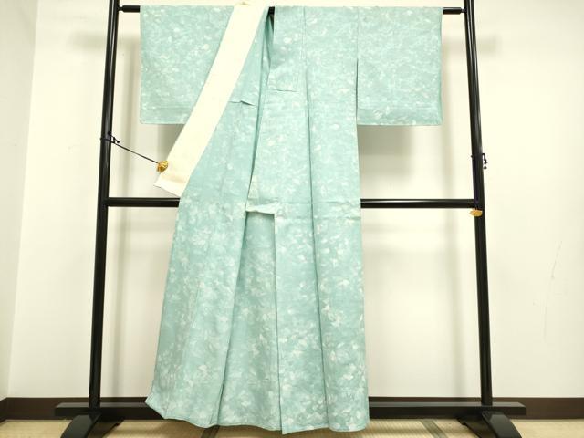 平和屋着物▽上質な小紋 単衣 草花文 正絹 逸品 DAAQ7522du