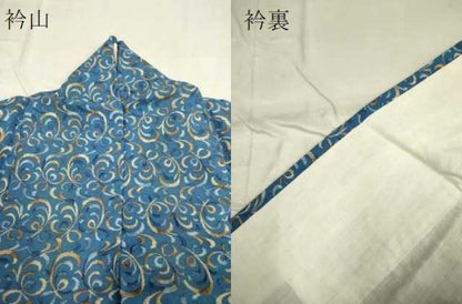 平和屋着物▽上質な小紋 単衣 総刺繍 唐草文 DAAQ7523du