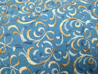平和屋着物▽上質な小紋 単衣 総刺繍 唐草文 DAAQ7523du