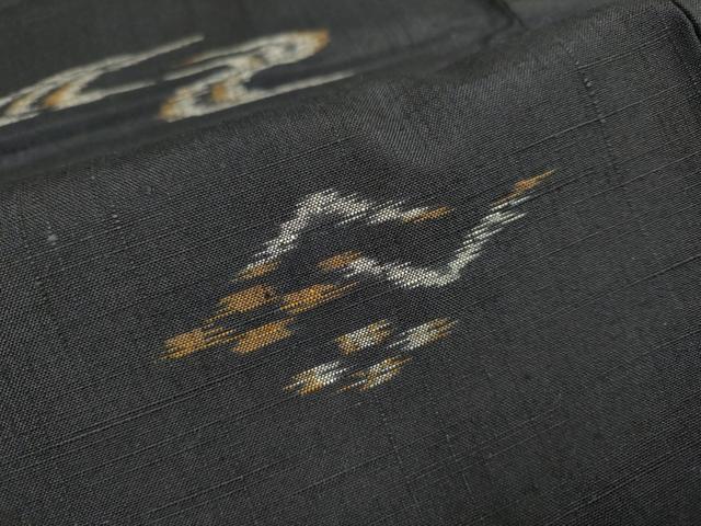 平和屋着物▽上質な紬 単衣 琉球絣文様 正絹 逸品 DAAQ7524du
