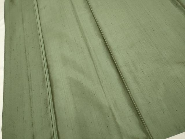 平和屋着物▽上質な紬　単衣　麹塵色　正絹　逸品　DAAQ7525du