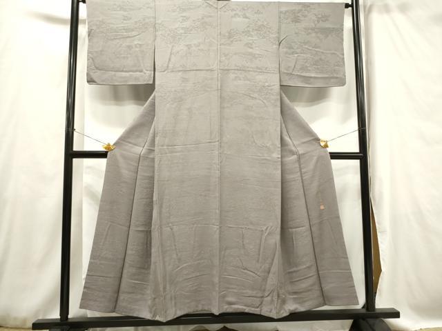 平和屋着物□染色作家 奥田祐斎監修 色無地 風景地紋 梅鼠