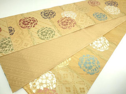 平和屋着物■六通柄袋帯 唐織 羅弦正倉孜様 金糸 正絹 逸品 DAAQ8338sf