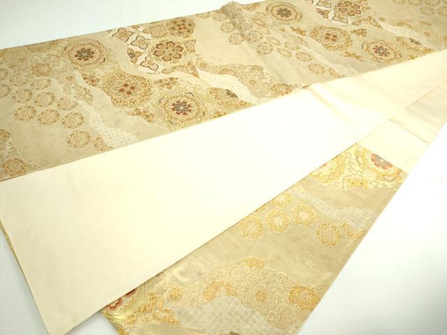 平和屋着物■六通柄袋帯 道長正倉院花文 金糸 引箔 正絹 逸品 DAAQ8363sf
