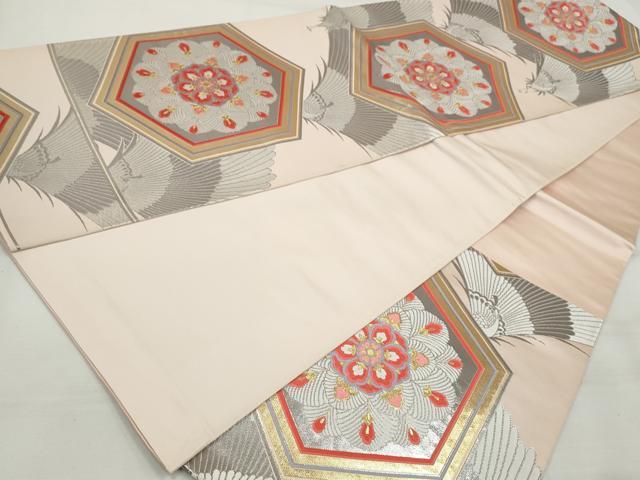 平和屋着物◎六通柄袋帯 唐織 正倉院孔雀花文 金銀糸 正絹 逸品 DAAQ8690qa