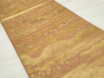 平和屋着物◎六通柄袋帯 箔散らし文 金糸 正絹 逸品 DAAQ8695qa