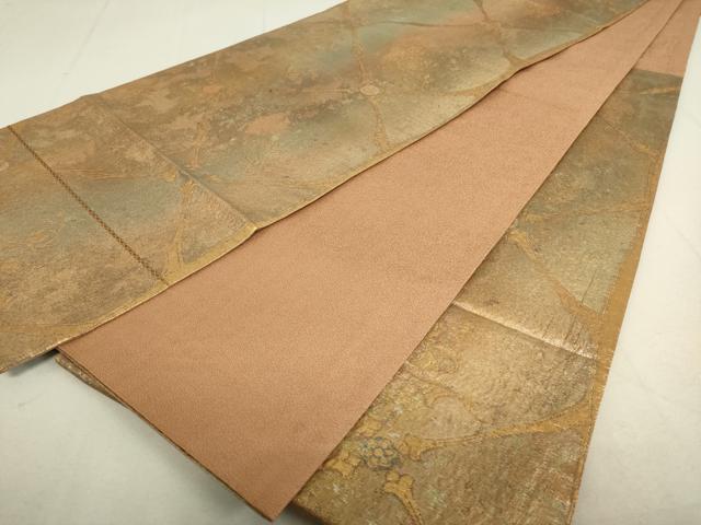 平和屋着物◎六通柄袋帯 花鳥文 金糸 引箔 正絹 逸品 DAAQ9015bc
